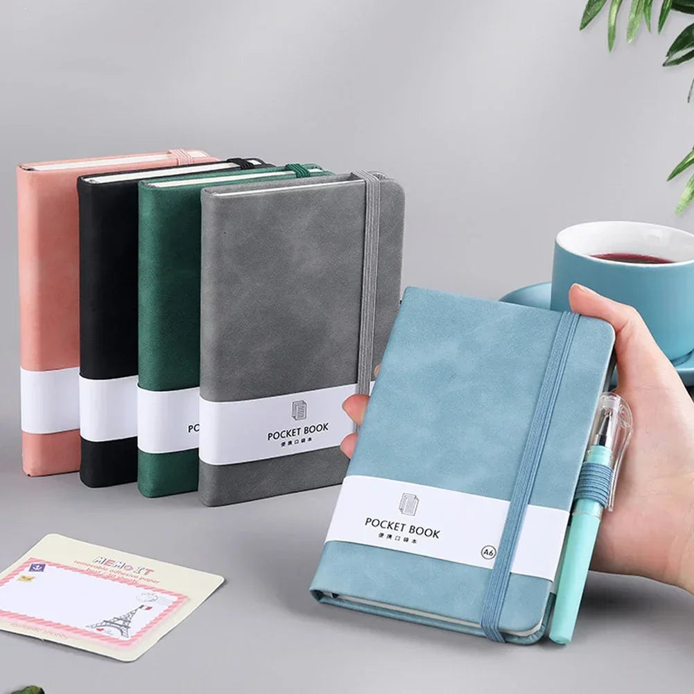 A6 Pocket Notebooks With Pen 200 Pages Leather Notepads Teacher Gift Planning Notebook And Journals School Supplies Stationery