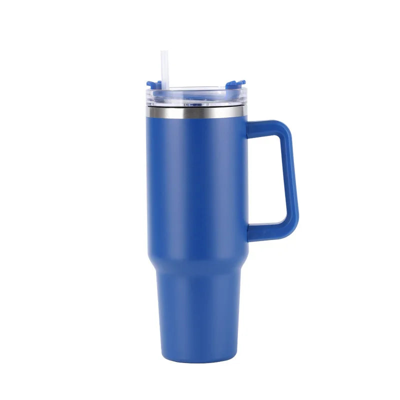 40 oz Stainless Steel Insulated Water Bottle With Handle Drinking Cups Keeps Cold Tumbler With Lid Straw Mug for Summer Outdoor