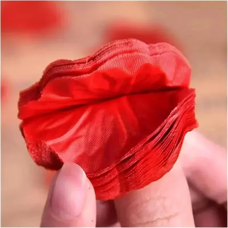 Red Silk Fake Rose Petals (100/10,000pcs) – Artificial Flower Petals for Valentine’s Day, Weddings, and Romantic Party Decor