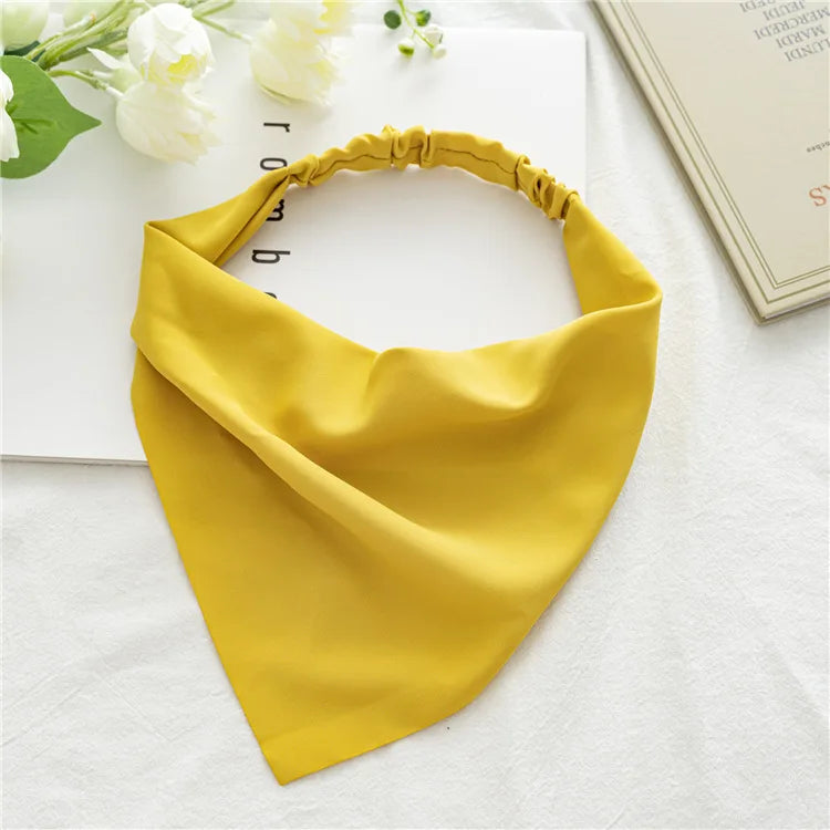 2022 Summer Vintage Print Flower Beach Bandana Hair Scarf Fashion Elastic Rubber Headbands for Women Girl Hair Accessories