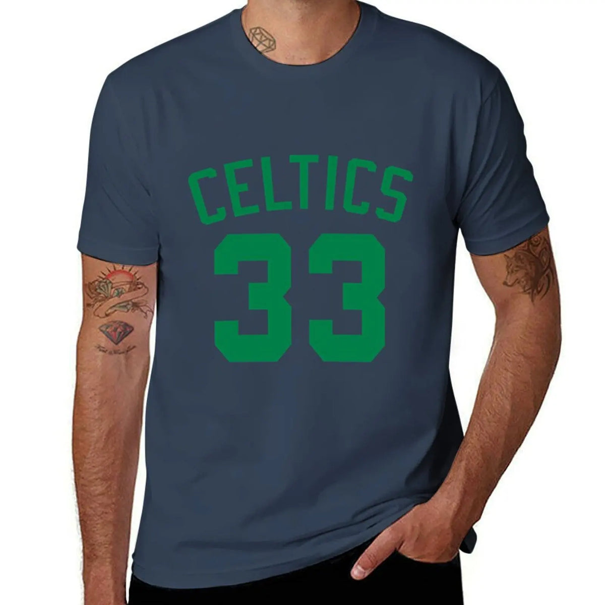 Boston Celtics Number 33 T-Shirt funny costumes graphic tee shirt custom t shirt cute tops shirts men