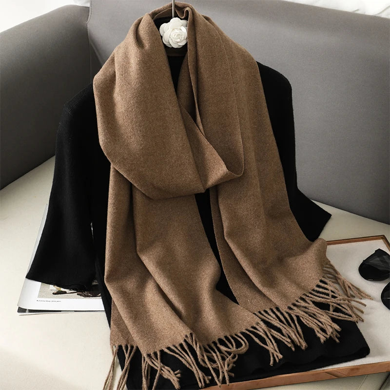 New 62 Color Winter Scarf For Women Long Warm Cashmere Scarves Hijab Solid Lady Shawl Wrap Female Pashmina Bandana Head Scarfs