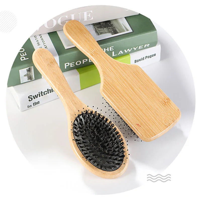 Wood Comb Professional Healthy Paddle Cushion Hair Loss Massage Brush Hairbrush Comb Scalp Hair Care Healthy bamboo comb