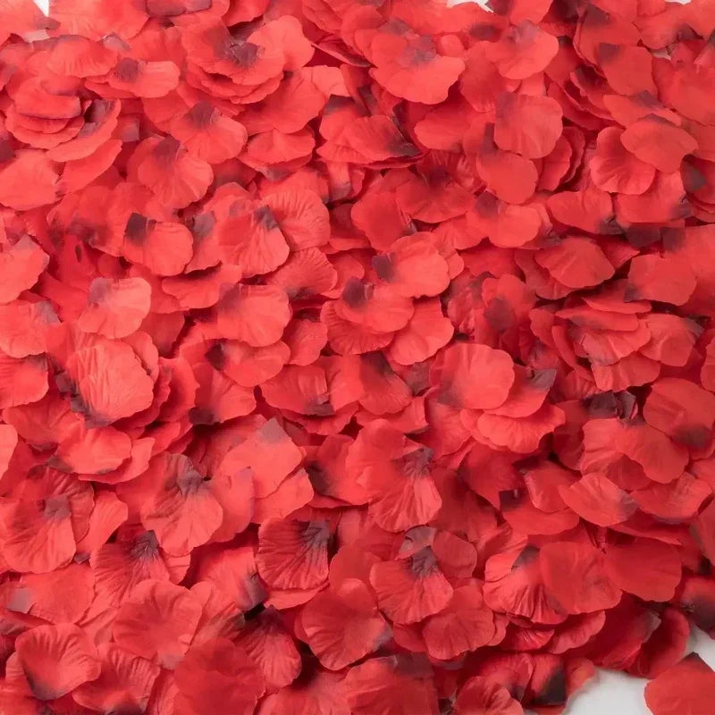 Red Silk Fake Rose Petals (100/10,000pcs) – Artificial Flower Petals for Valentine’s Day, Weddings, and Romantic Party Decor