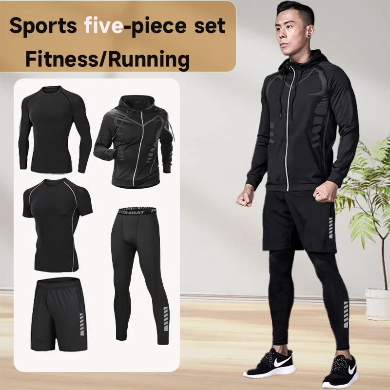 Tracksuit Men's quick-drying outfit Running coat Autumn morning run cycling wear Fitness training clothes outdoor