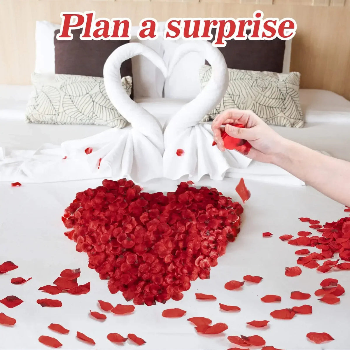 Red Silk Fake Rose Petals (100/10,000pcs) – Artificial Flower Petals for Valentine’s Day, Weddings, and Romantic Party Decor