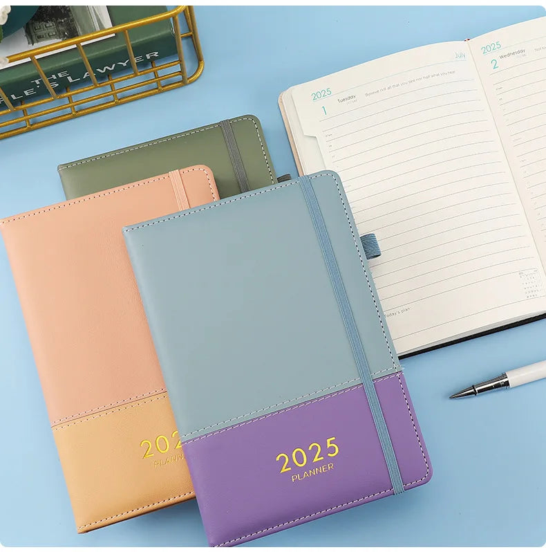 2025 Agenda Book Customized Logo Time Management A5 Plan Book English Notepad Business Diary Wholesale agenda planner  diary