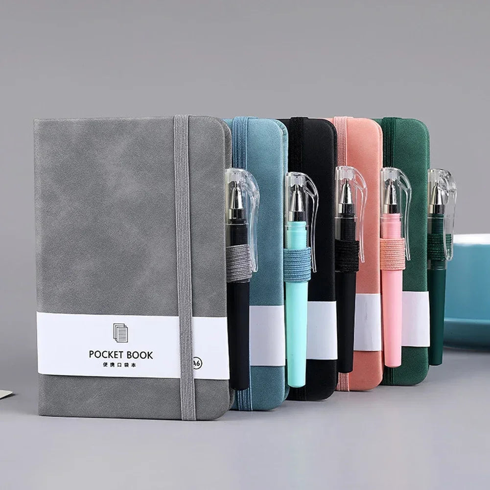 A6 Pocket Notebooks With Pen 200 Pages Leather Notepads Teacher Gift Planning Notebook And Journals School Supplies Stationery