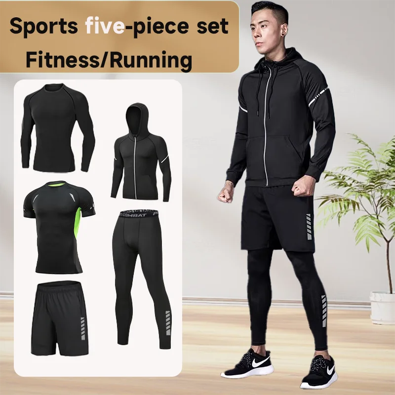 Tracksuit Men's quick-drying outfit Running coat Autumn morning run cycling wear Fitness training clothes outdoor