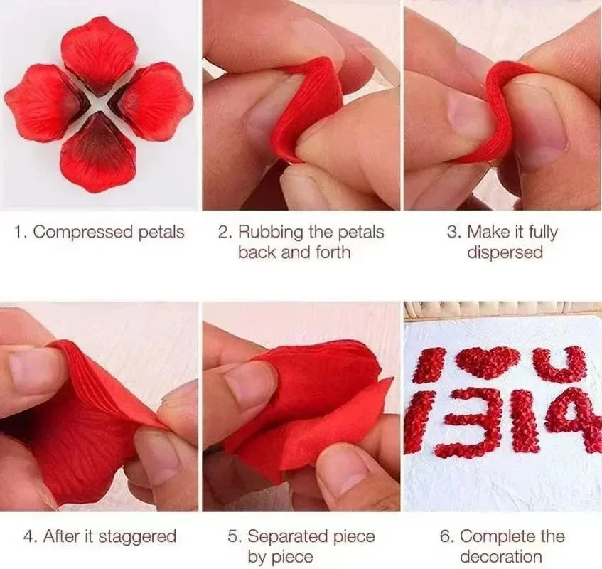 Red Silk Fake Rose Petals (100/10,000pcs) – Artificial Flower Petals for Valentine’s Day, Weddings, and Romantic Party Decor