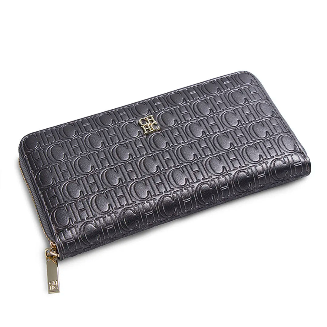CH Women's Solid Colour Long Wallet Niche Design Fashion Simple Large Capacity Bag Luxury Temperament Vintage Classic Wallet