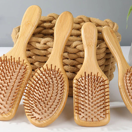 Wood Comb Professional Healthy Paddle Cushion Hair Loss Massage Brush Hairbrush Comb Scalp Hair Care Healthy bamboo comb