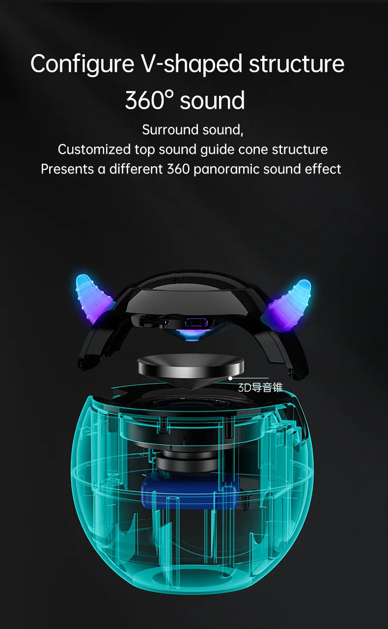 Little Devil Bluetooth Speaker Hifi Smart Voice Speaker Alarm Clock Stereo Mini Subwoofer Outdoor Pluggable Sd Card caixa de som