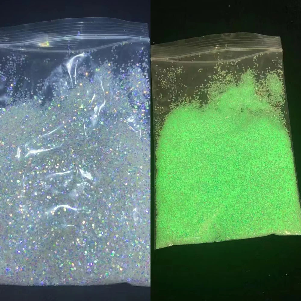 10g Blue-Green Luminous Nail Powder – Glow-in-the-Dark Phosphor Glitter for Nail Art, Jewelry Making, and Decorative Crafts