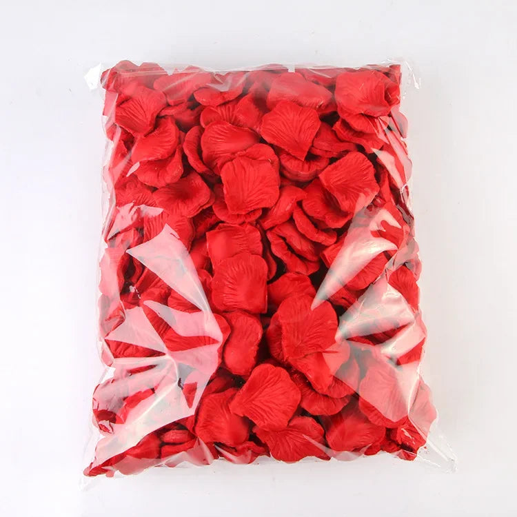 Red Silk Fake Rose Petals (100/10,000pcs) – Artificial Flower Petals for Valentine’s Day, Weddings, and Romantic Party Decor