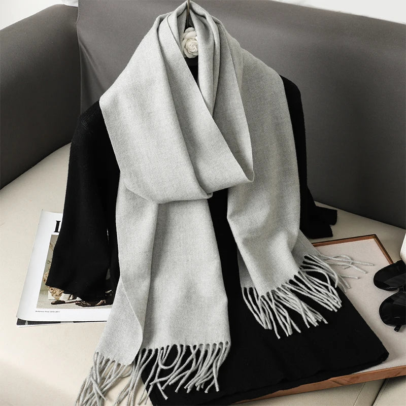 New 62 Color Winter Scarf For Women Long Warm Cashmere Scarves Hijab Solid Lady Shawl Wrap Female Pashmina Bandana Head Scarfs