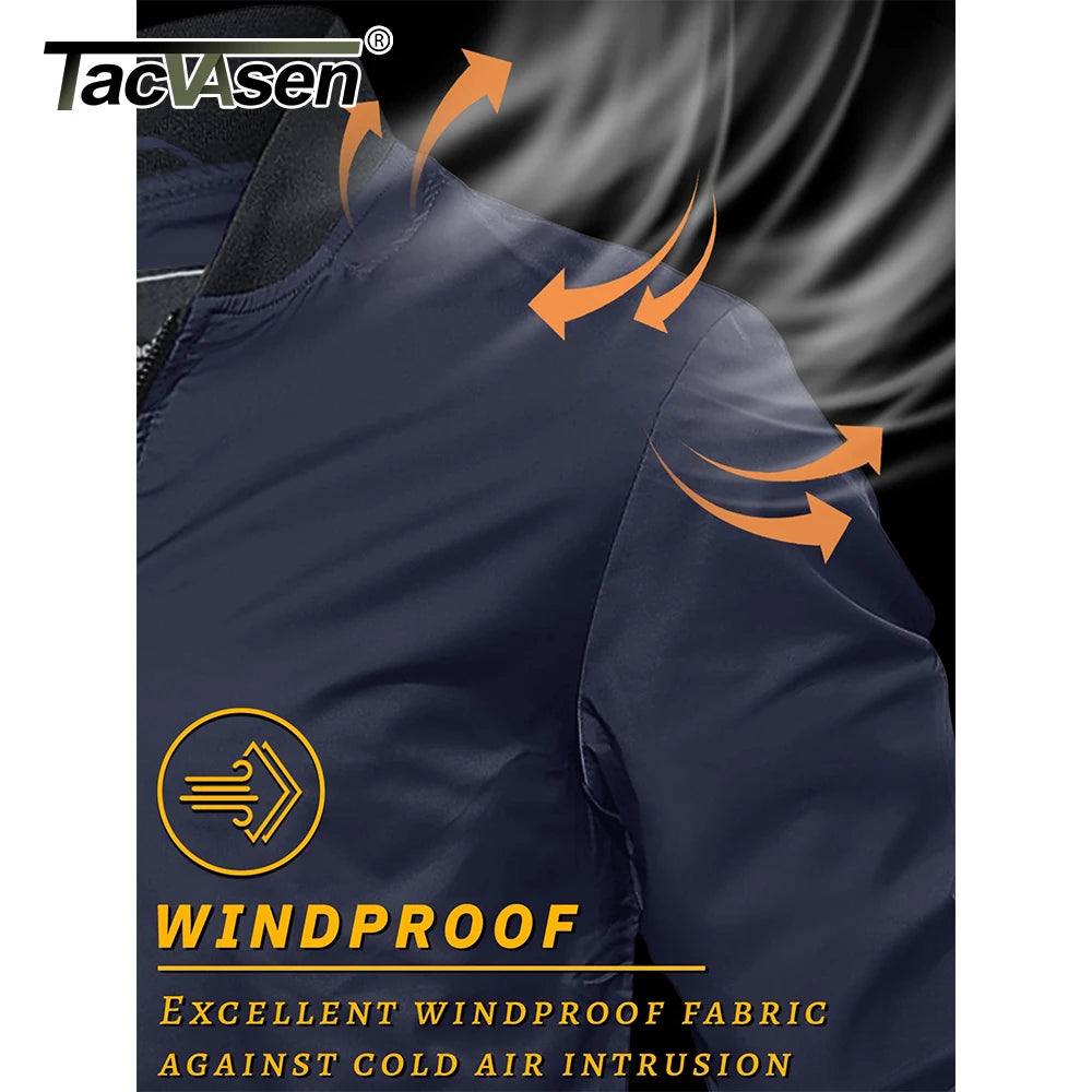 TACVASEN Men’s Varsity Bomber Jacket – Lightweight, Windproof & Waterproof Fall Outerwear for Outdoor & Casual Wear