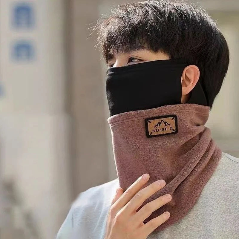 Korean Style Portable Windproof Neck Cover Winter Keep Warm Neck Guard Ear Hanging Scarf Double Layered Long Cycling Face Mask