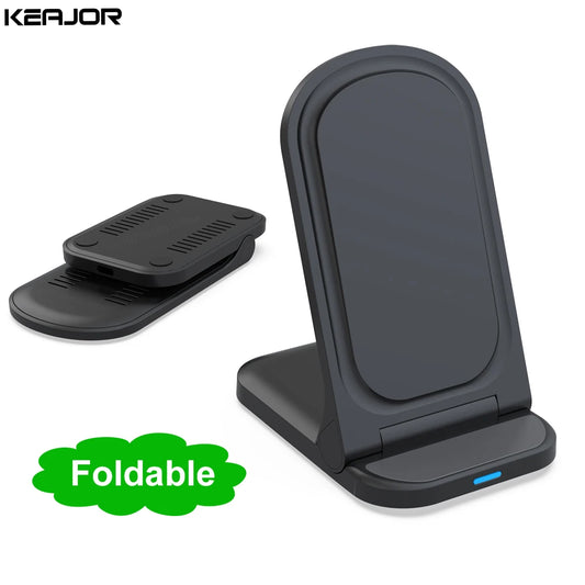 Wireless Charger Stand Foldable Induction Fast Charging Station for iPhone 14 15 Pro Max Samsung Galaxy S24 S23 Folding Charger