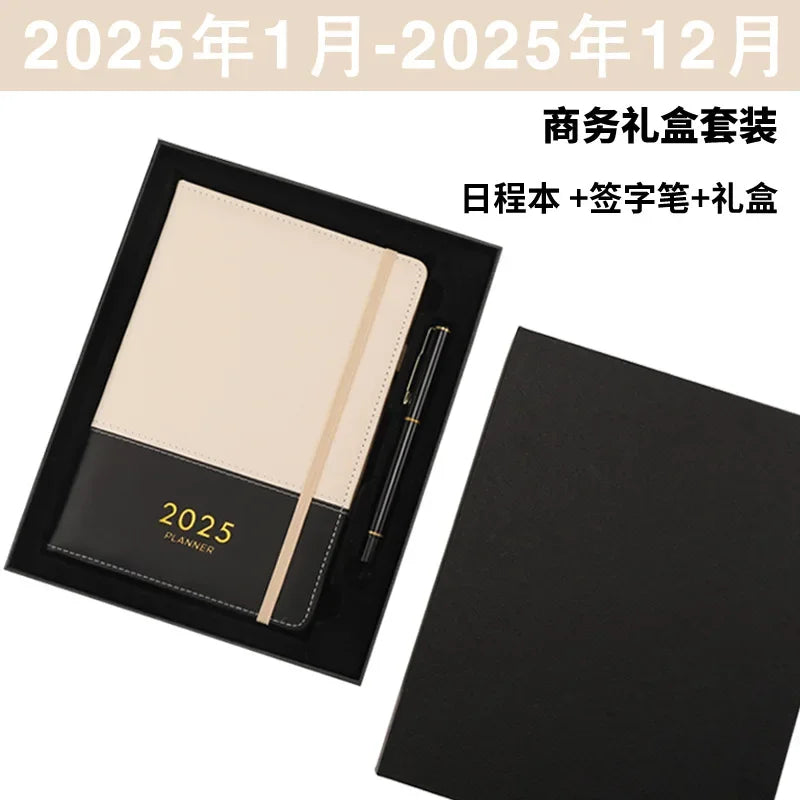 2025 Agenda Book Customized Logo Time Management A5 Plan Book English Notepad Business Diary Wholesale agenda planner  diary