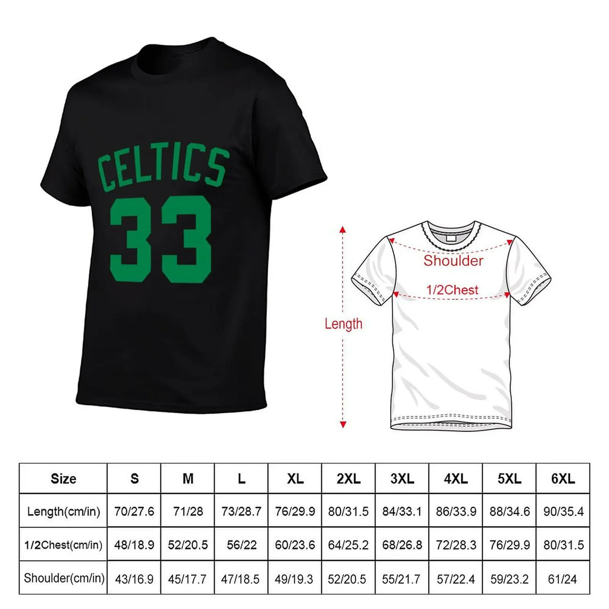 Boston Celtics Number 33 T-Shirt funny costumes graphic tee shirt custom t shirt cute tops shirts men