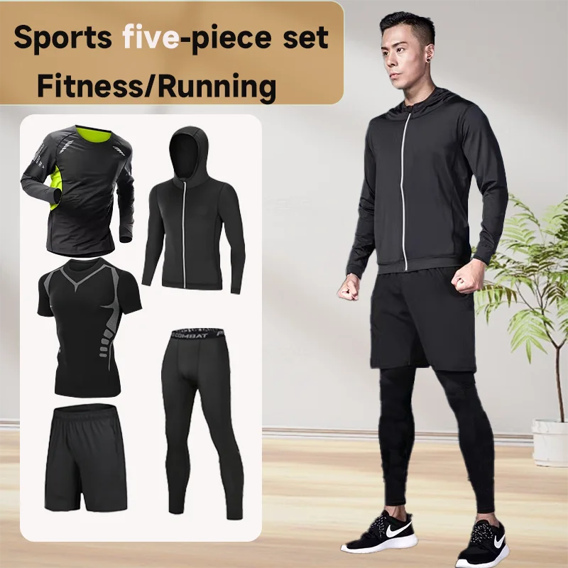 Tracksuit Men's quick-drying outfit Running coat Autumn morning run cycling wear Fitness training clothes outdoor