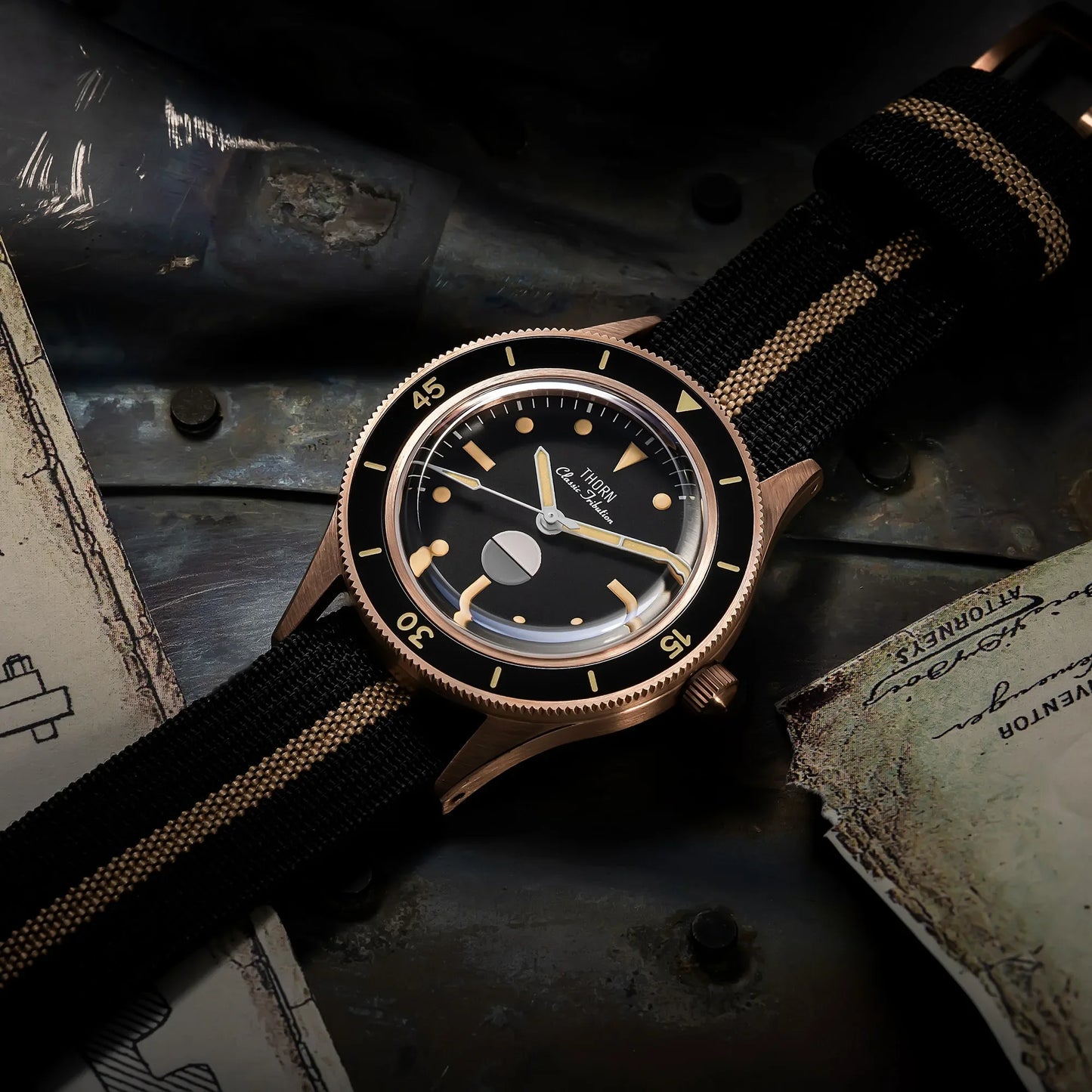 THORN 50 Fathom Watch CUSN8 Tin Bronze Non-radiation NH35 Automatic Mechanical Movement Sapphire Crystal 200M 40MM Diving Watch