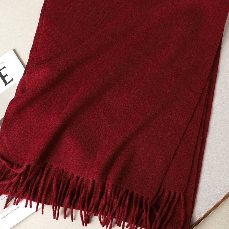 New 62 Color Winter Scarf For Women Long Warm Cashmere Scarves Hijab Solid Lady Shawl Wrap Female Pashmina Bandana Head Scarfs