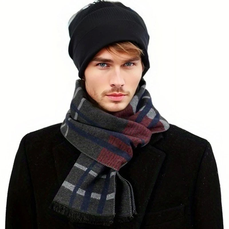 Fashion Scarves Man Autumn Winter Thick Warm Cashmere Business Long Wraps Boy Classic Shawl Free Shipping muffler