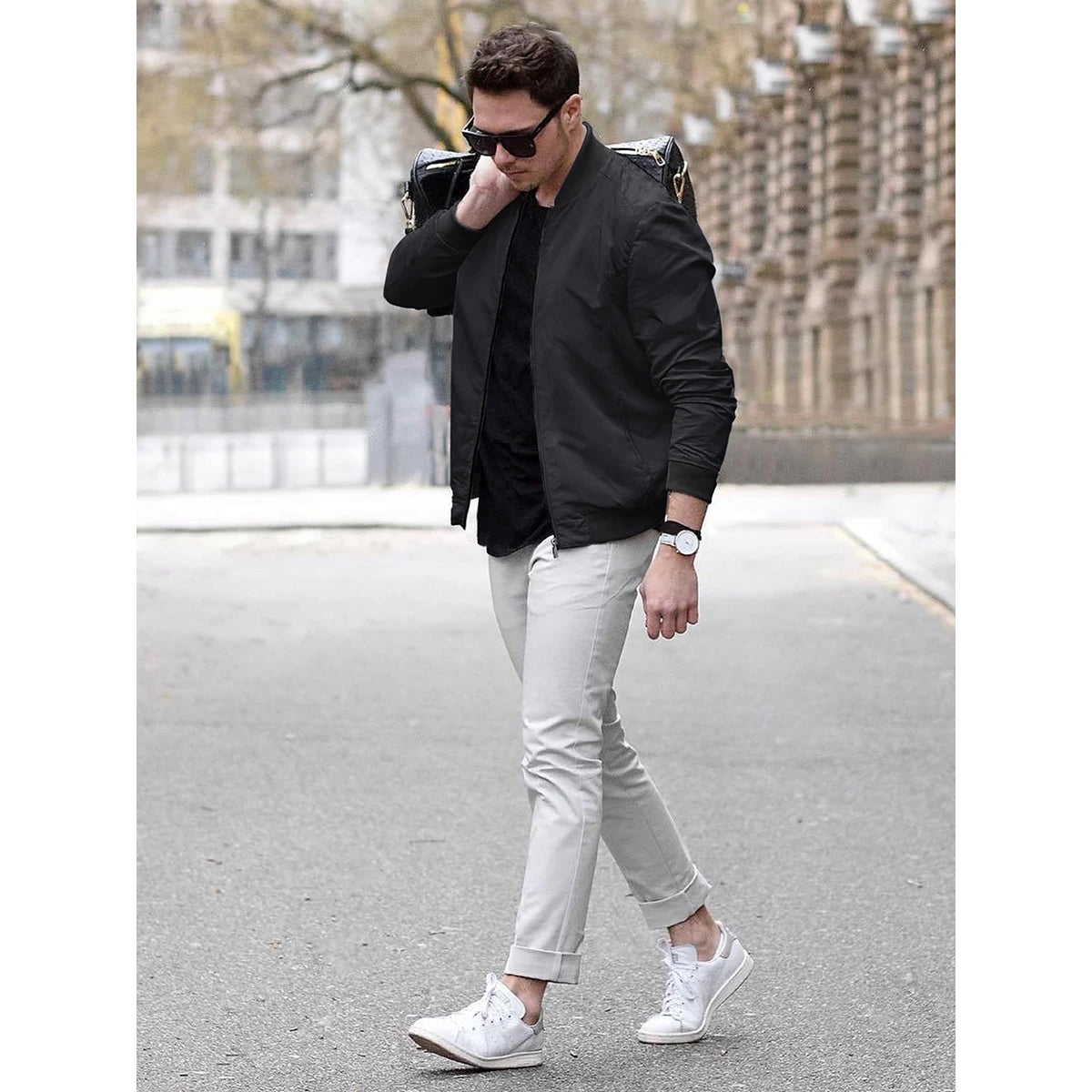 TACVASEN Men’s Varsity Bomber Jacket – Lightweight, Windproof & Waterproof Fall Outerwear for Outdoor & Casual Wear