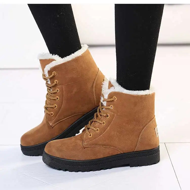 Women's Winter Boots Low Heels Women Boots With Fur Warm Winter Shoes Women Snow Boots Ankle Botas Mujer Winter Footwear Female