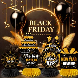 9 Pcs New Years Decorations 2025 New Years Honeycomb Centerpieces New Years Eve Party Decorations Hello 2025 Theme Table Toppers