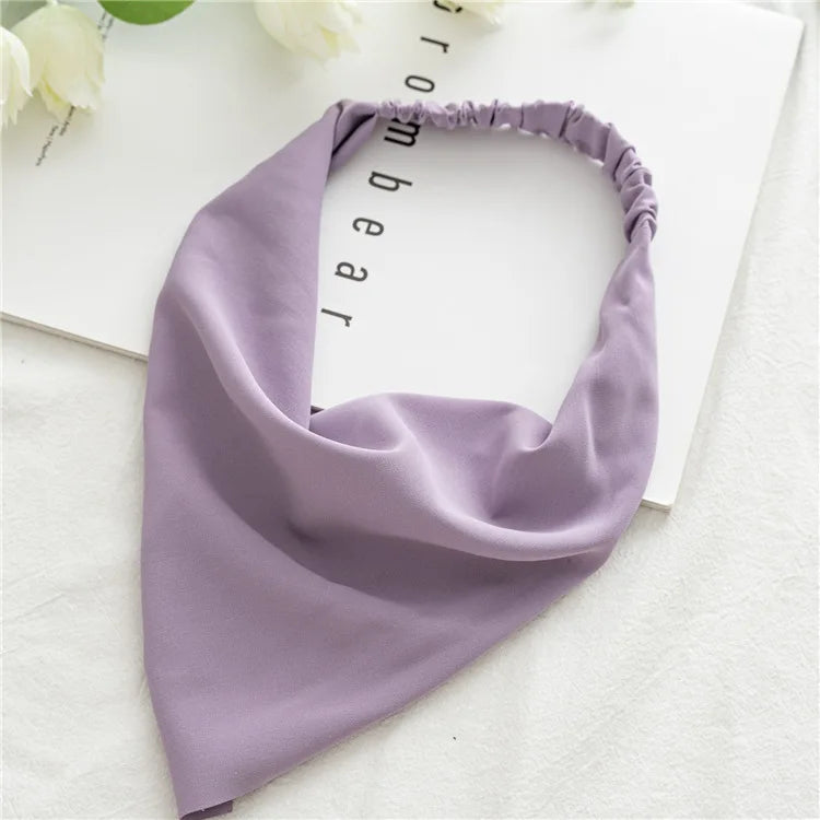 2022 Summer Vintage Print Flower Beach Bandana Hair Scarf Fashion Elastic Rubber Headbands for Women Girl Hair Accessories