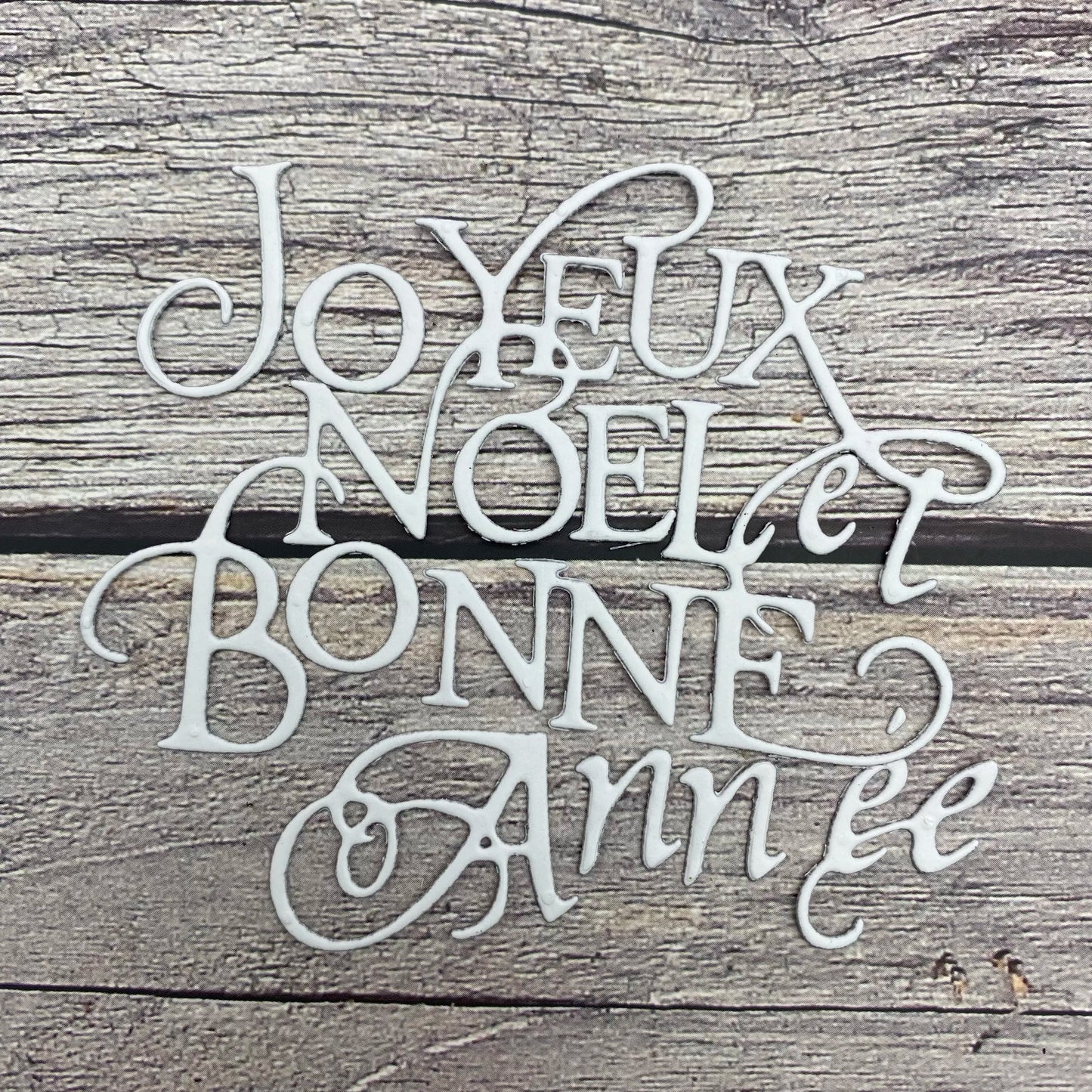 French Words 'Joyeuses Fêtes', 'Joyeux Noël', and 'Bonne Année' Metal Cutting Dies – Perfect for Greeting Card Making, Scrapbooking, and DIY Gifts, 2024 New