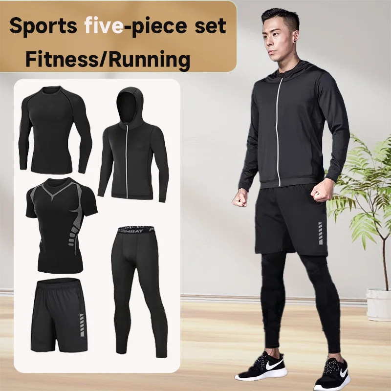 Tracksuit Men's quick-drying outfit Running coat Autumn morning run cycling wear Fitness training clothes outdoor