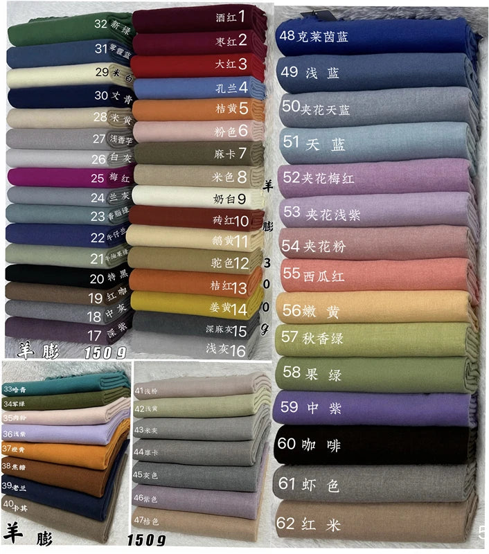 New 62 Color Winter Scarf For Women Long Warm Cashmere Scarves Hijab Solid Lady Shawl Wrap Female Pashmina Bandana Head Scarfs