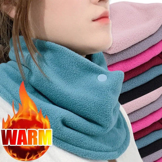 Winter Anti Cold Plush Scarf Antifreeze Fleece Neck Protection Neckerchief Autumn Outdoor Cycling Skiing Large Area Warm Scarves