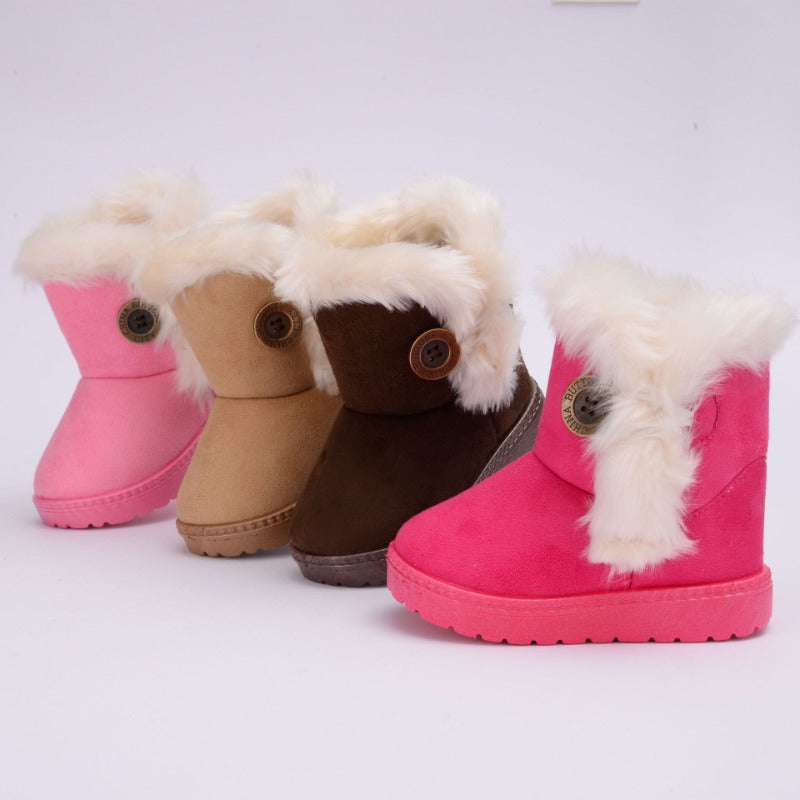 Botas Para Niña Kid Snow Boot Winter New Thickened Girl Cotton Boots Warm Boy Casual Shoes Baby Walking Shoe Padded Boots 유아 부츠