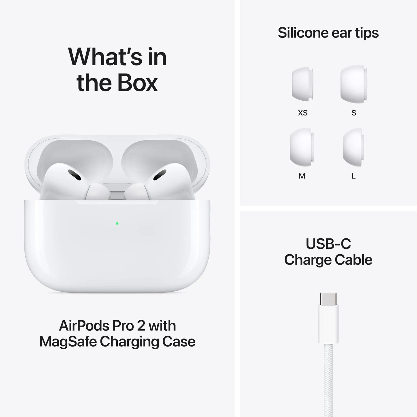 Apple AirPods Pro 2 – Wireless Bluetooth Earbuds with Active Noise Cancellation, Transparency Mode, Spatial Audio & USB-C MagSafe Charging Case