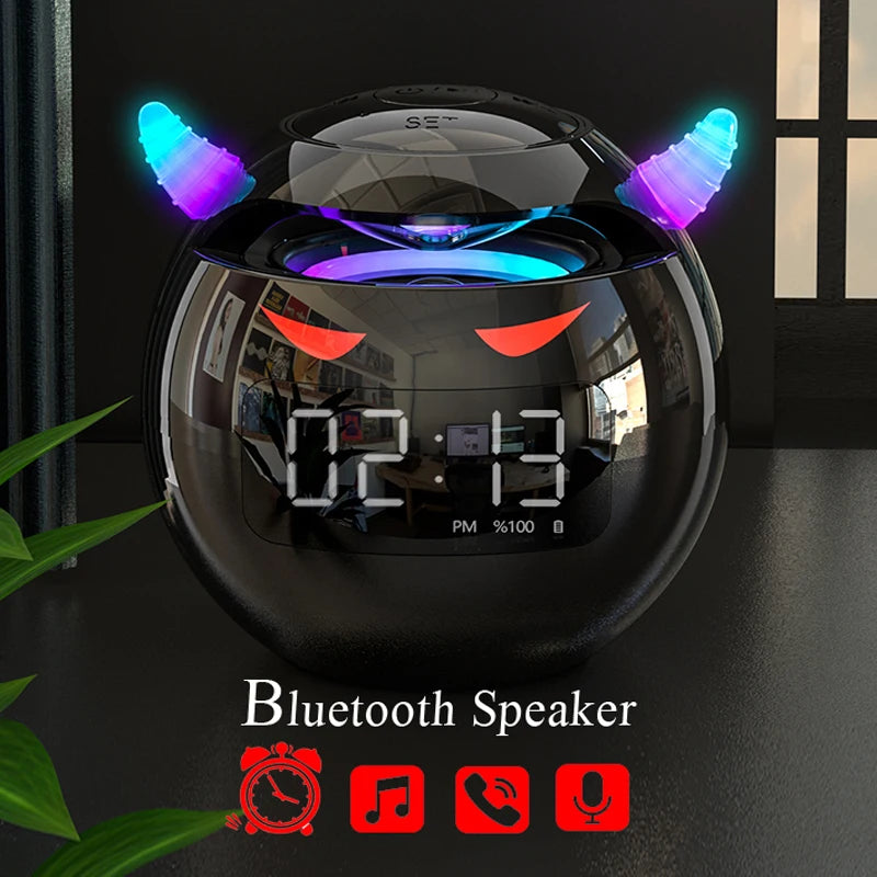 Little Devil Bluetooth Speaker Hifi Smart Voice Speaker Alarm Clock Stereo Mini Subwoofer Outdoor Pluggable Sd Card caixa de som