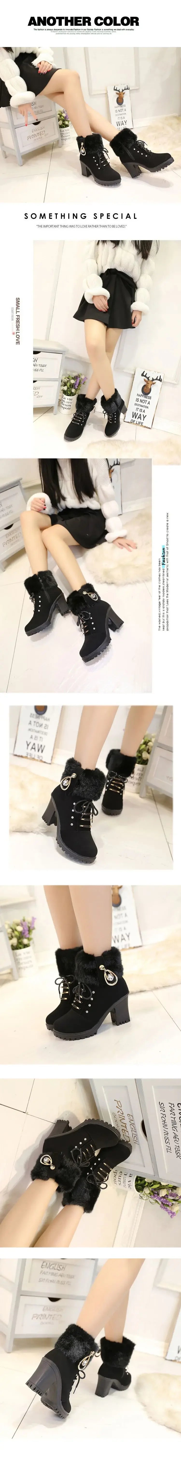 Suede Women Boots Winter Designer High Heels Shoes for Women 2023 New Short Plush High Platform Ankle Boots Elegant Botas Mujer