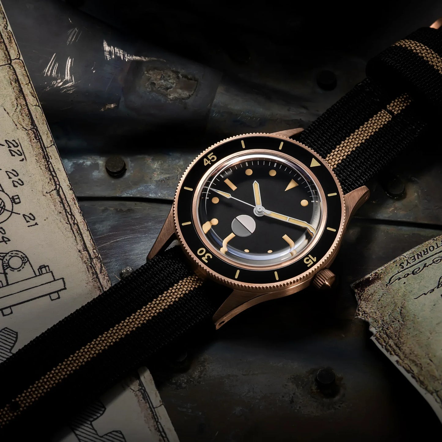 THORN 50 Fathom Watch CUSN8 Tin Bronze Non-radiation NH35 Automatic Mechanical Movement Sapphire Crystal 200M 40MM Diving Watch