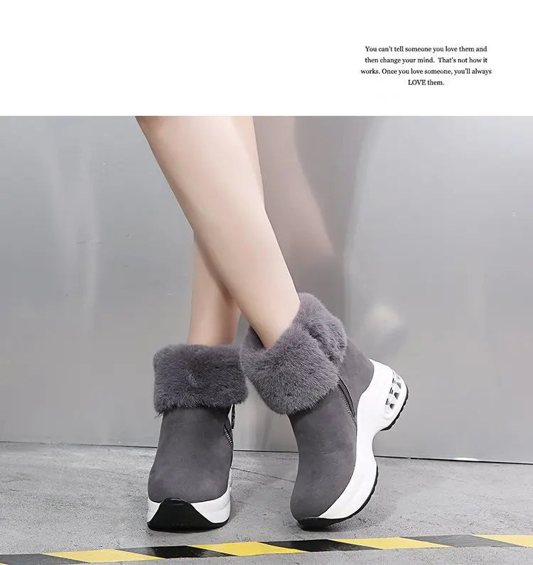 Winter Women Warm Sneakers Platform Snow Boots 2022 Ankle Boots Female Causal Shoes Ankle Boots for Women Lace-up Ladies Boots