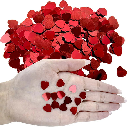 Valentine's Day Red Heart Confetti – Glitter Table Decor for Weddings & Parties (15g/30g/60g)