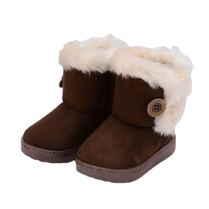 Botas Para Niña Kid Snow Boot Winter New Thickened Girl Cotton Boots Warm Boy Casual Shoes Baby Walking Shoe Padded Boots 유아 부츠