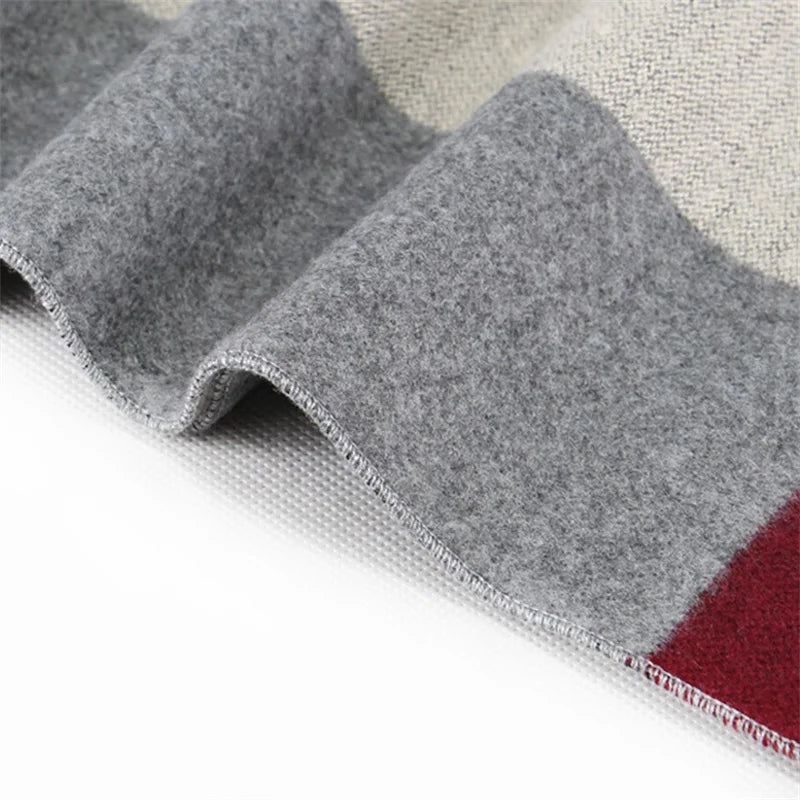 Fashion Men Scarves Luxury Plaid Autumn Winter Pashmina Neckerchief Thicken Warm Imitation Cashmere Men's Business Long Wraps