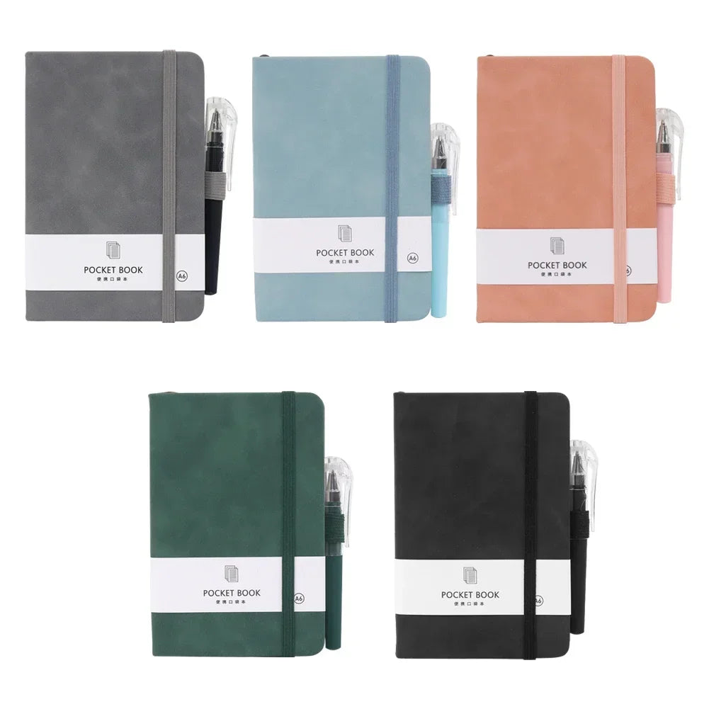 A6 Pocket Notebooks With Pen 200 Pages Leather Notepads Teacher Gift Planning Notebook And Journals School Supplies Stationery