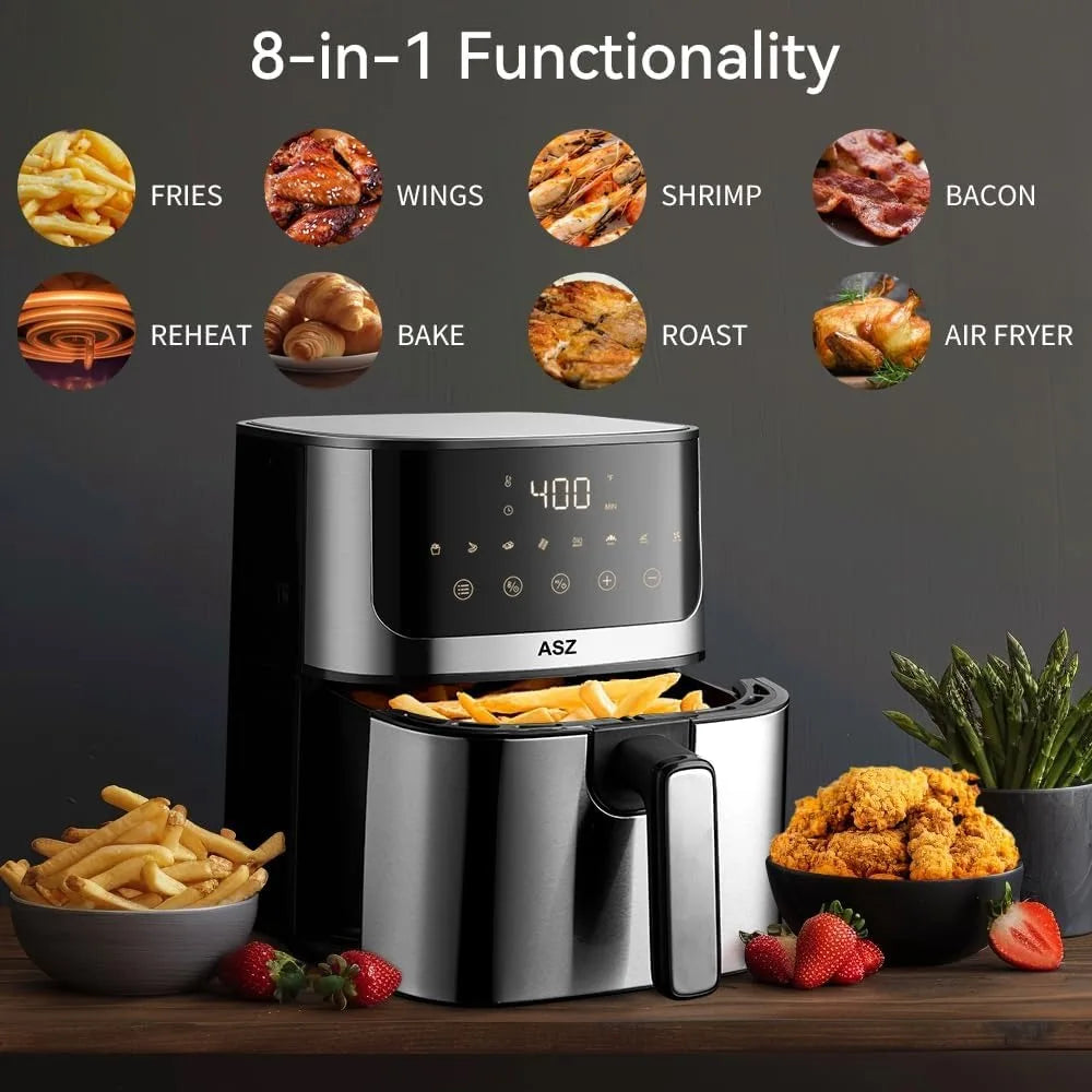 2025 NEW ASZ 5qt Air Fryer Digital for dorm office- Compact Airfryer Design for 2-3 people, 8 in 1 Presets Bake