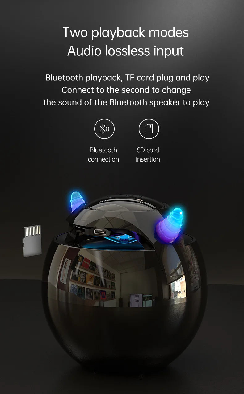 Little Devil Bluetooth Speaker Hifi Smart Voice Speaker Alarm Clock Stereo Mini Subwoofer Outdoor Pluggable Sd Card caixa de som