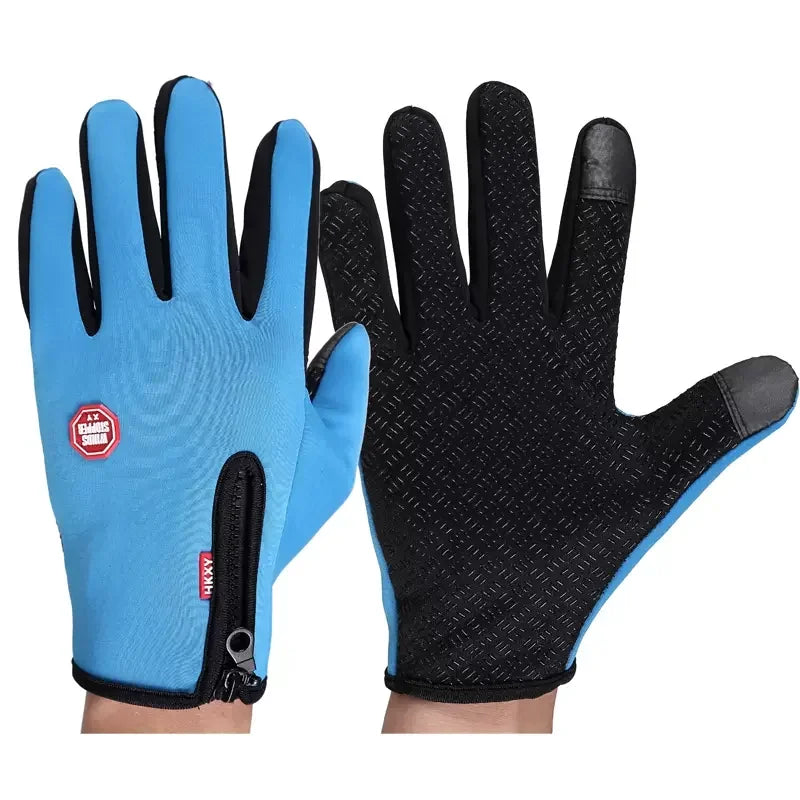 Winter Gloves for Men – Waterproof and Windproof Cold-Weather Gloves, Perfect for Snowboarding, Motorcycle Riding, Driving, with Touchscreen and Zipper Closure